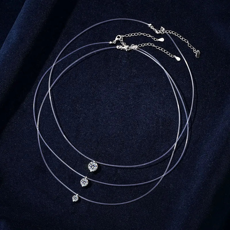 Gargantilla de plata con moissanita para mujer