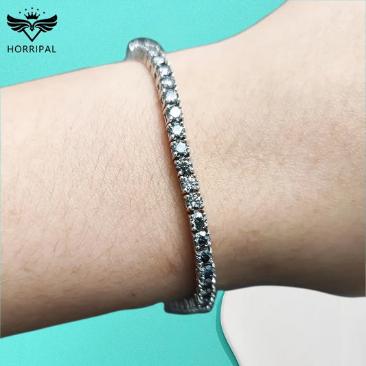 Pulsera de tenis de moissanita gris