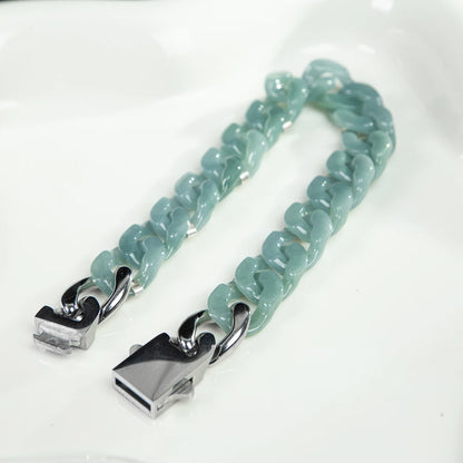 Cadena cubana de jade natural