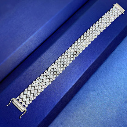 Brazalete de plata de ley con moissanita para mujer