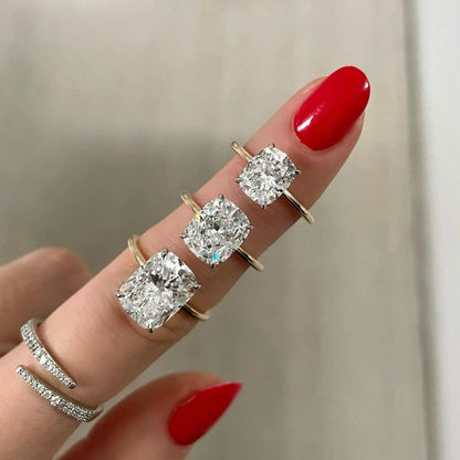 Anillo solitario de compromiso 1CT, 5CT, corte de cushion ovalado, VVS1,