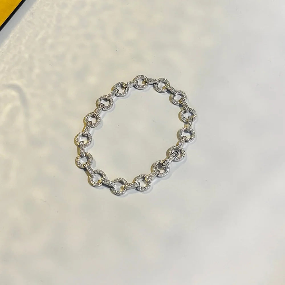 Pulseras de 3 mm con moissanita con forma de rombo