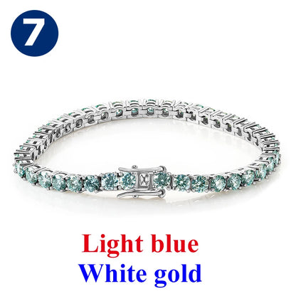 Cadena de tenis de moissanita Unisex Azul