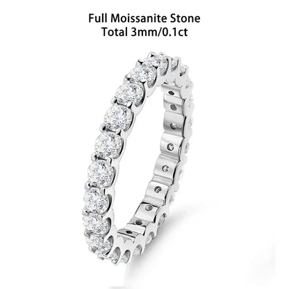 2/3mm anillos de moissanita, Unisex, plata 925, chapado el oro 18k