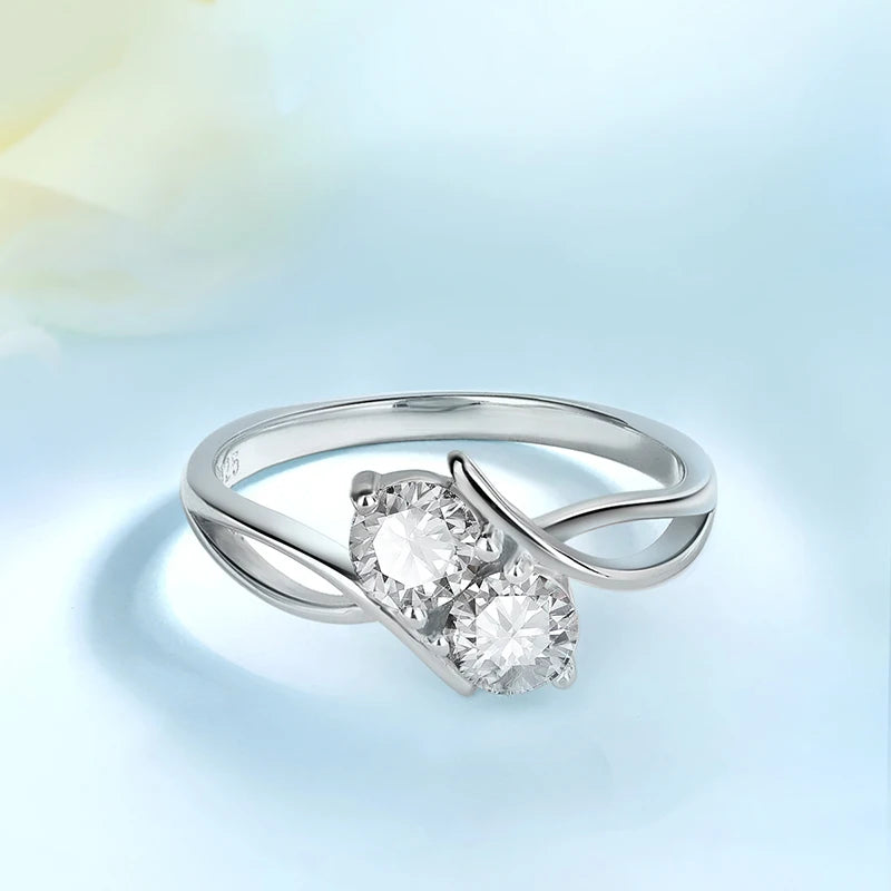 Anillo de promesa de moissanita 1CTTW