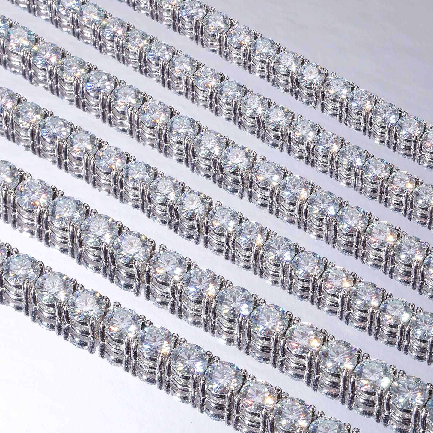 ICEOUTBOX D VVS1 Pulsera de tenis de moissanita Original plata de ley s925 chapada en oro blanco de 18 quilates con pulseras GRA para mujer y hombre