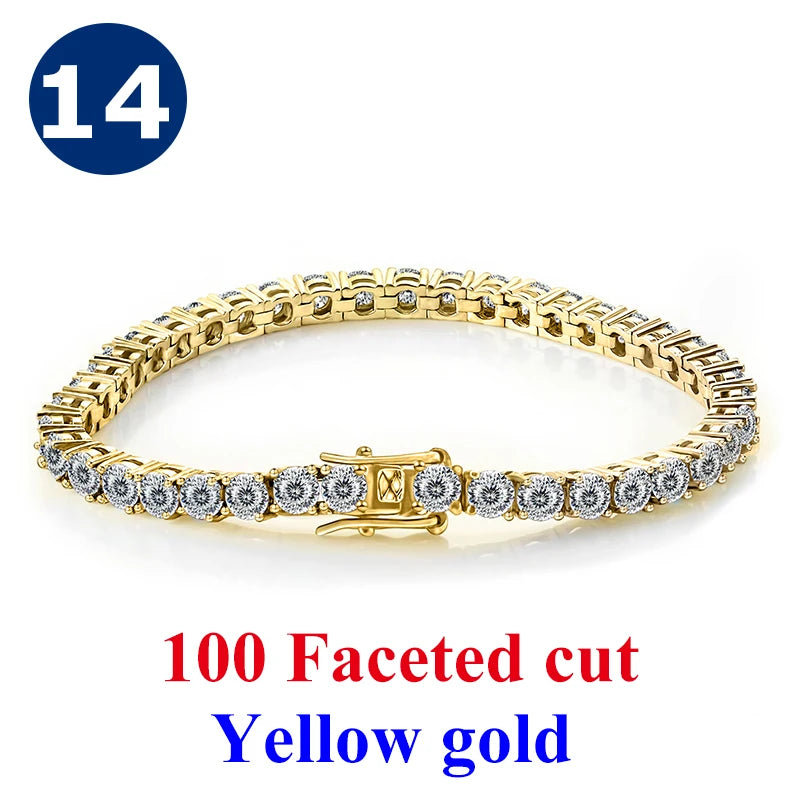 Cadena de tenis de moissanita Unisex Azul