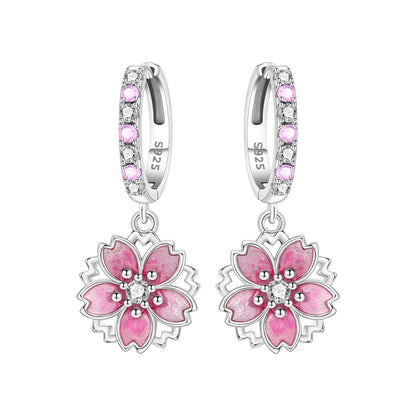 Pendientes de flor de cerezo rosa