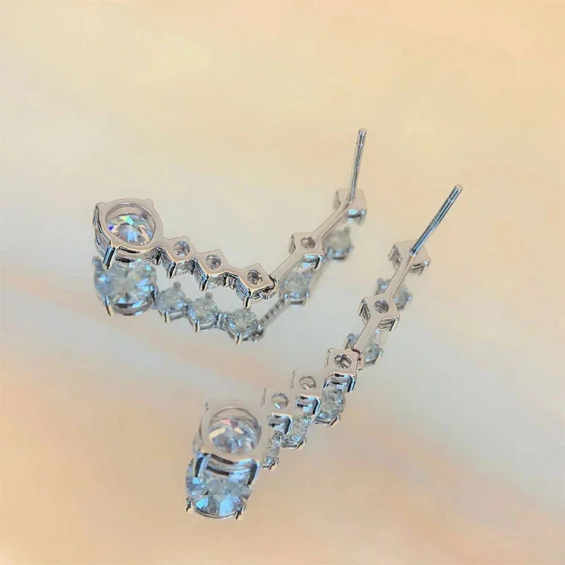 Pendientes colgantes de moissanita, 3 quilates