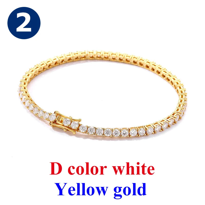 Cadena de tenis de moissanita Unisex Azul