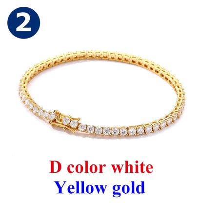 Cadena de tenis de moissanita Unisex Azul