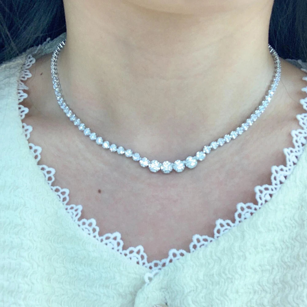 Collar de tenis de moissanita burbuja
