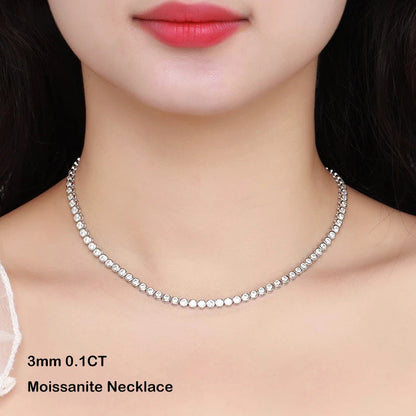 Cadena burbuja de moissanita 0.1ct de 3mm