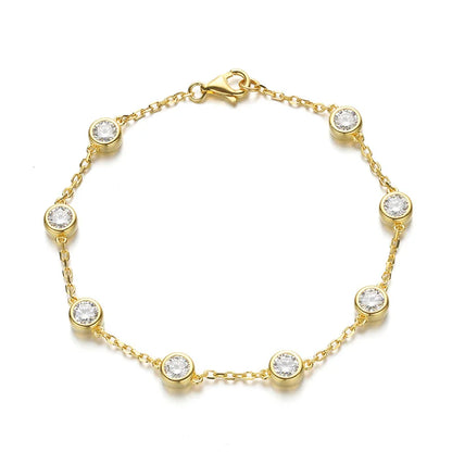 Pulsera tenis de moissanita diseño burbuja