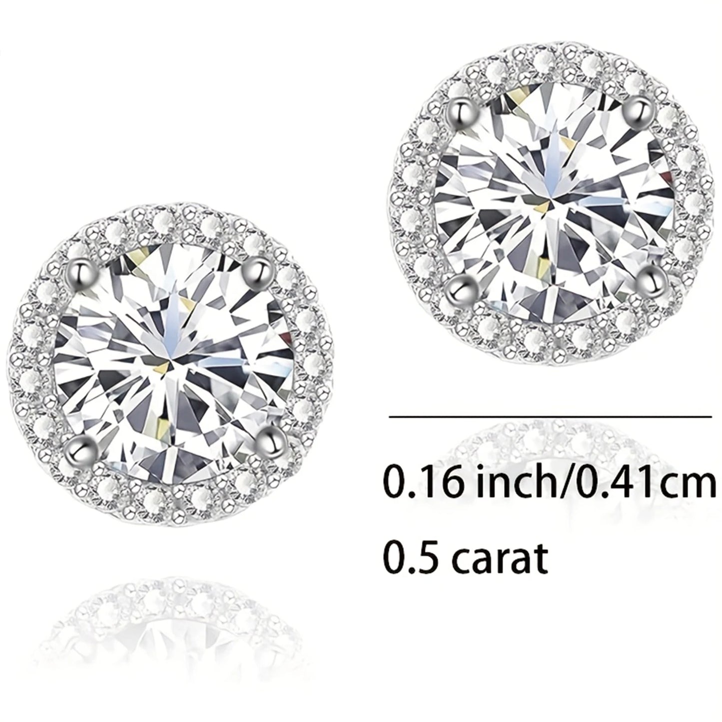 Aretes roscados de moissanita