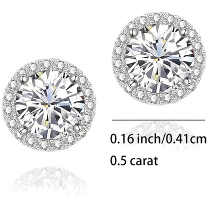 Aretes roscados de moissanita