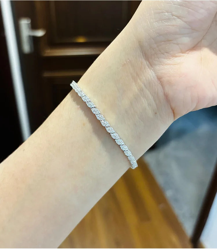 Pulsera de Platino PT950 con moissanita, para mujer
