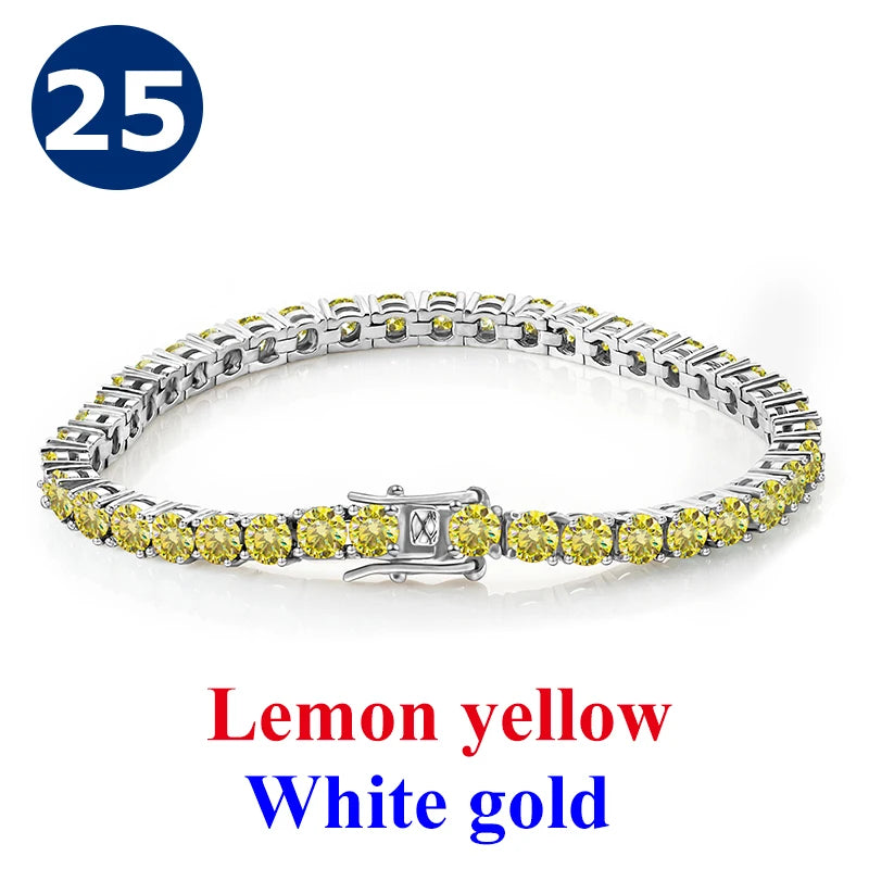 Cadena de tenis de moissanita Unisex Azul