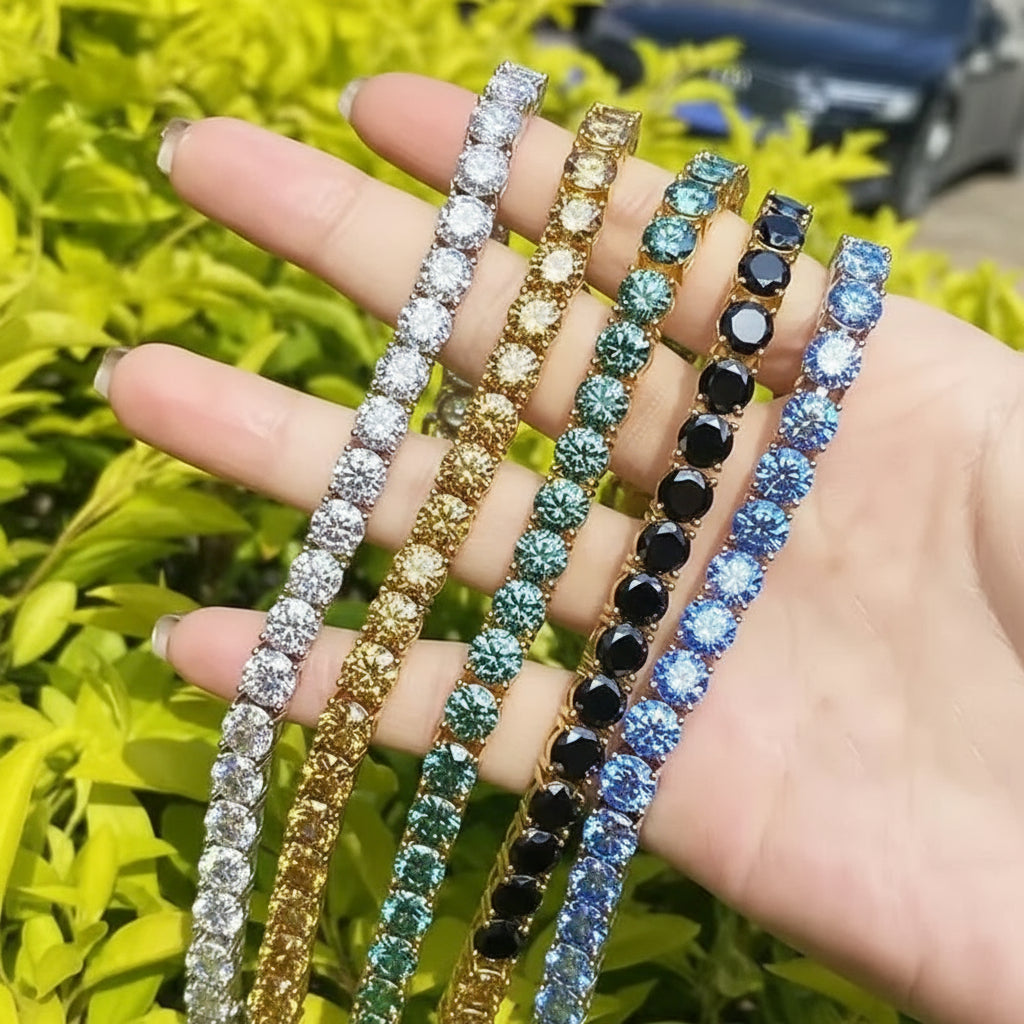 Cadena de tenis de moissanita con certificado GRA de 3MM