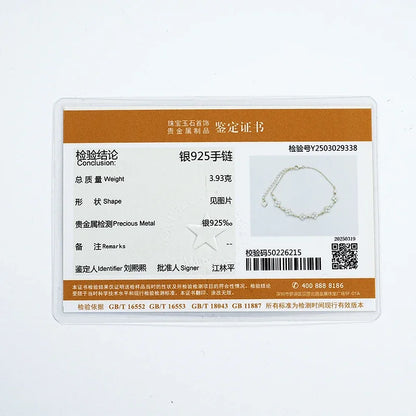 Pulsera de trébol de plata con moissanita