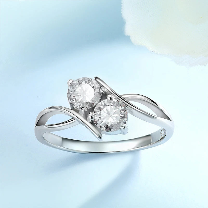Anillo de promesa de moissanita 1CTTW