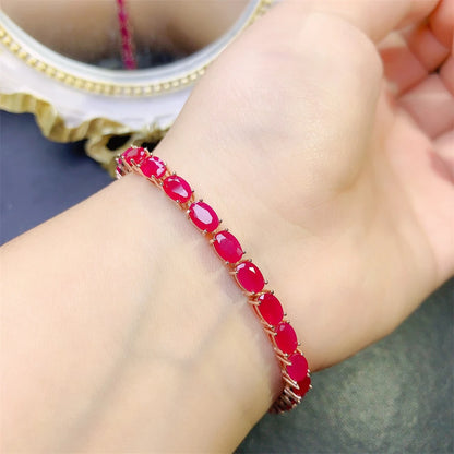 Pulsera con rubí natural