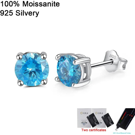 Pendientes de moissanita para mujer, multi-color