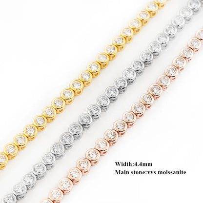 Cadena burbuja de moissanita 0.1ct de 3mm