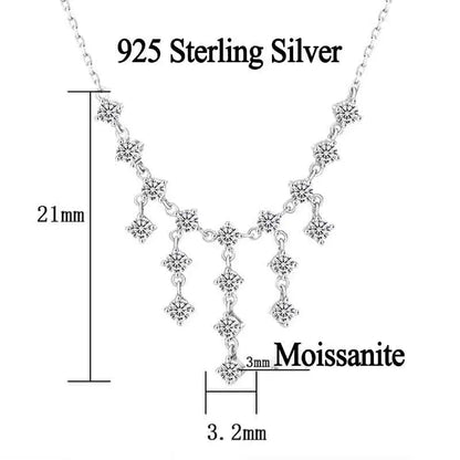 Collar para mujer de plata con moissanita de 3mm