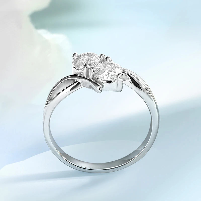Anillo de promesa de moissanita 1CTTW
