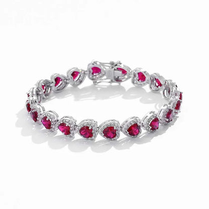 Pulsera de corindón rojo y platino PT950