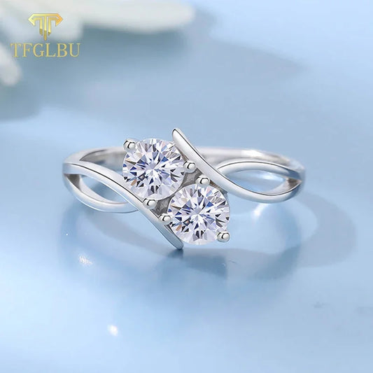 Anillo de promesa de moissanita 1CTTW