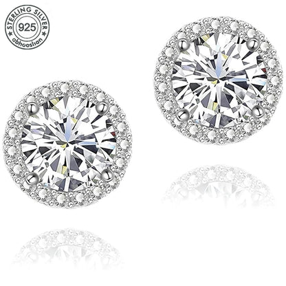 Aretes roscados de moissanita