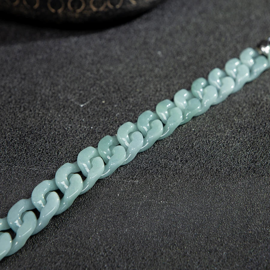 Cadena cubana de jade natural