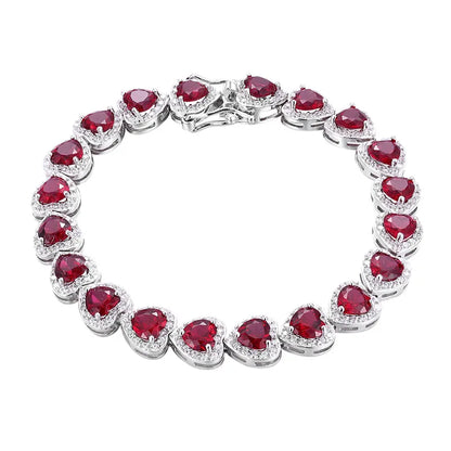 Pulsera de corindón rojo y platino PT950
