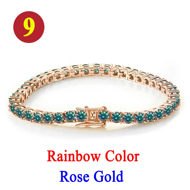 Pulsera tenis, moissanita vvs 3mm