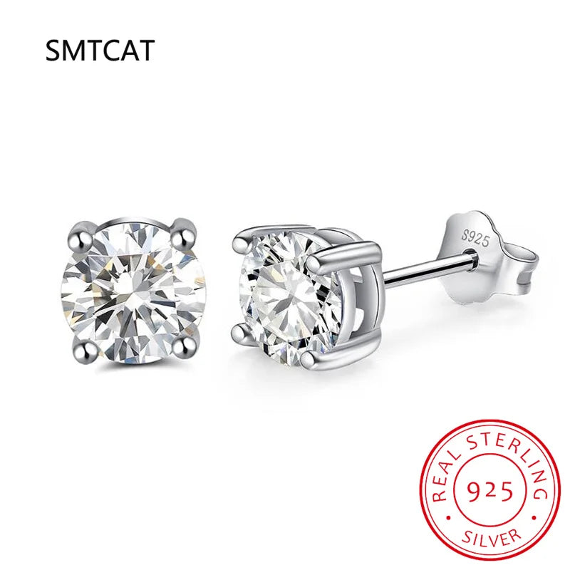 Pendientes de moissanita para mujer, 2 quilates