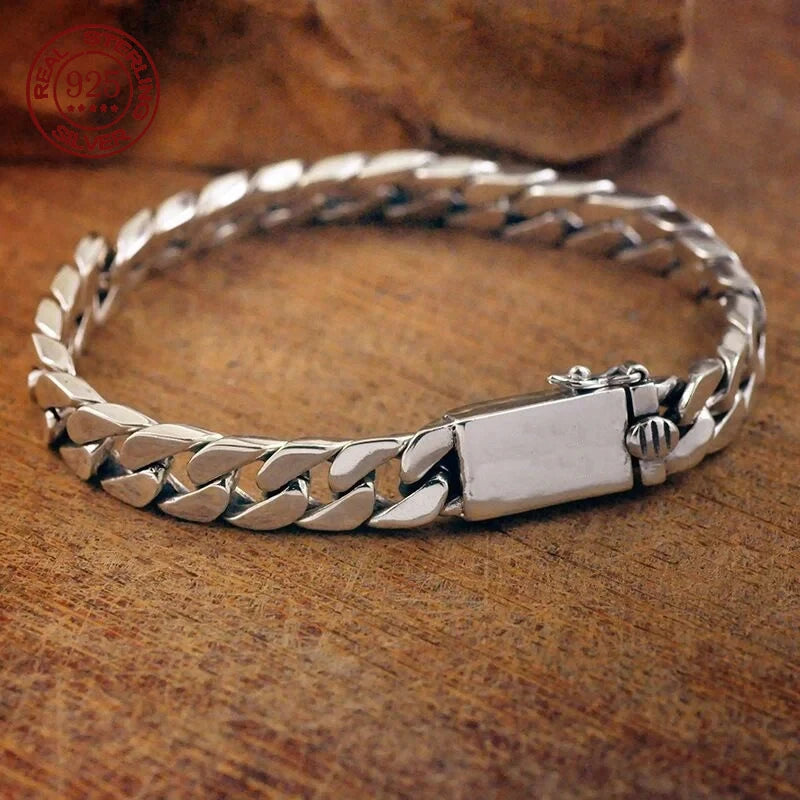 Cadena cubana de plata 925