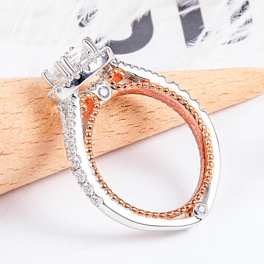 Anillo de compromiso solitario con Halo 