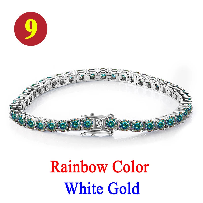 Pulsera tenis, moissanita vvs 3mm