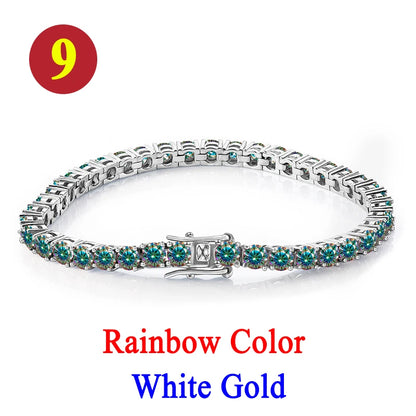 Pulsera tenis, moissanita vvs 3mm