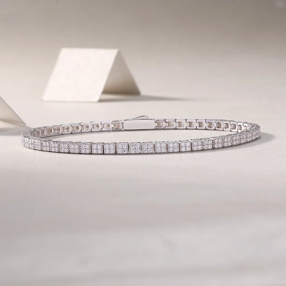 Pulsera tenis cuadrada de moissanita