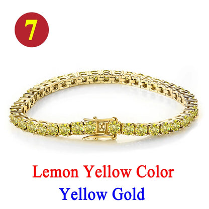 Pulsera tenis, moissanita vvs 3mm