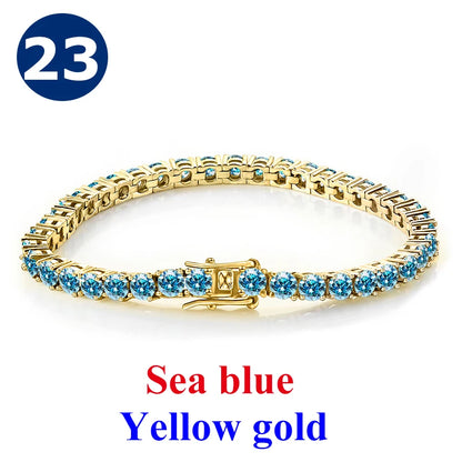 Cadena de tenis de moissanita Unisex Azul