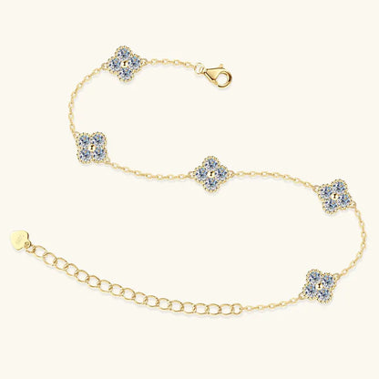 Pulsera de moissanita trébol de 3mm