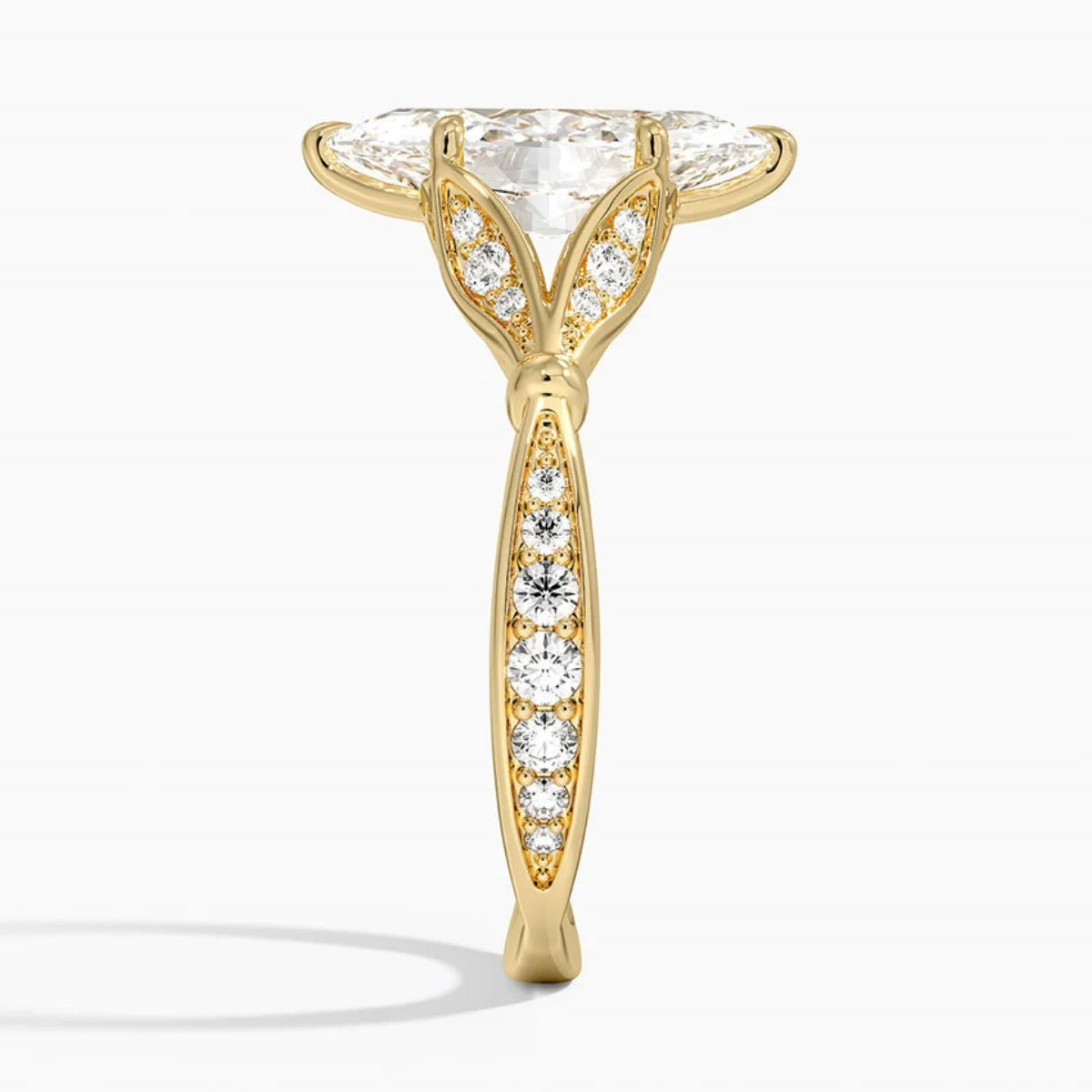 Anillo de compromiso IGI de diamante de corte marquesa de 1,0-3,0 quilates, oro amarillo de 18 quilates, anillo de diamante genuino cultivado en laboratorio, joyería de buenos de lujo