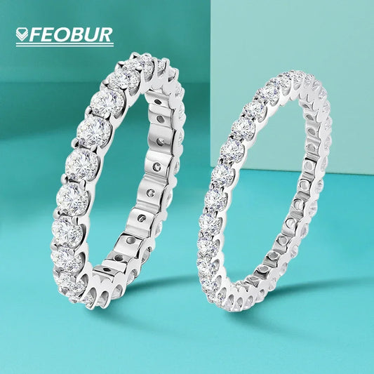 2/3mm anillos de moissanita, Unisex, plata 925, chapado el oro 18k
