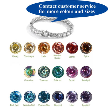 Cadena de tenis de moissanita Unisex Azul