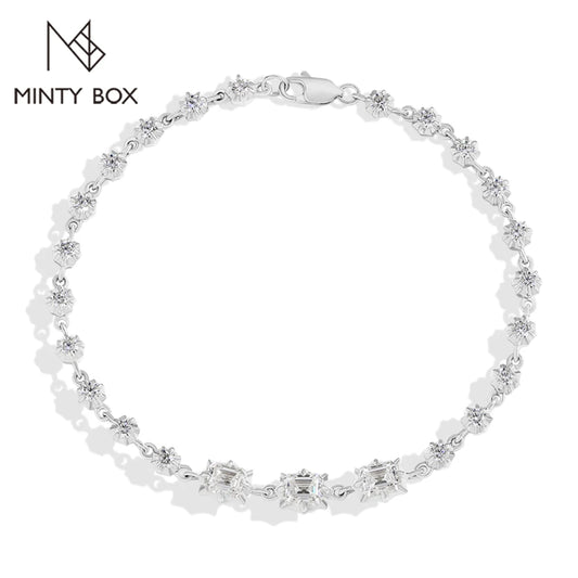 Pulsera de moissanita corte octagonal