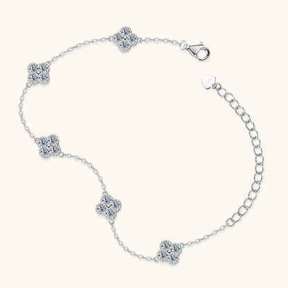 Pulsera de moissanita trébol de 3mm